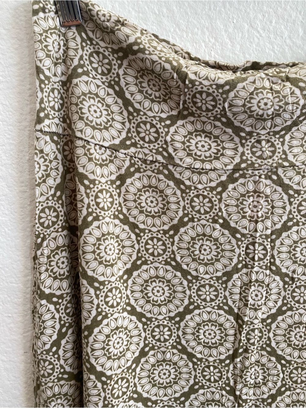 DownEast Olive & White Medallion Skirt